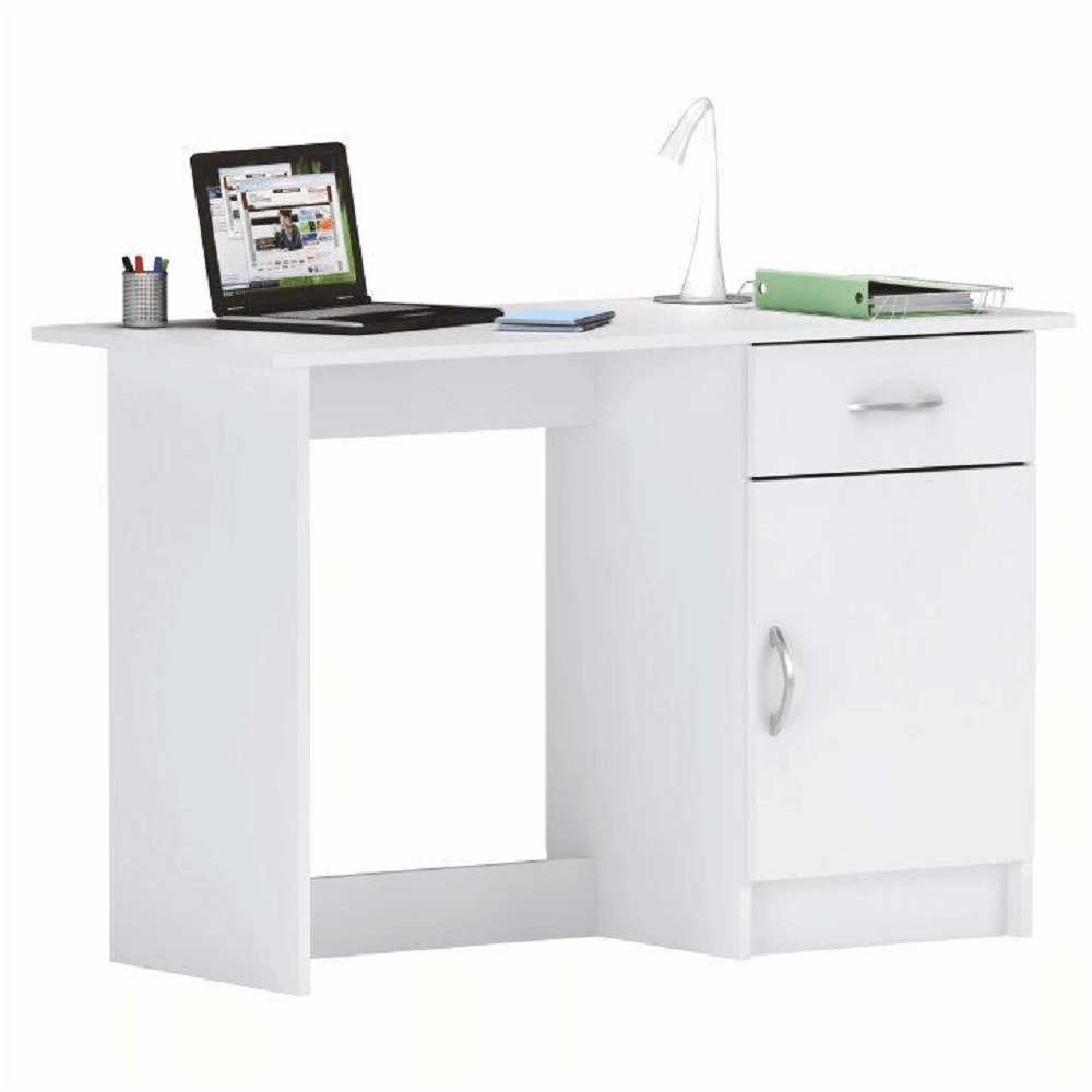 Univerzális számítógépasztal, fehér, SIRISS (TK)