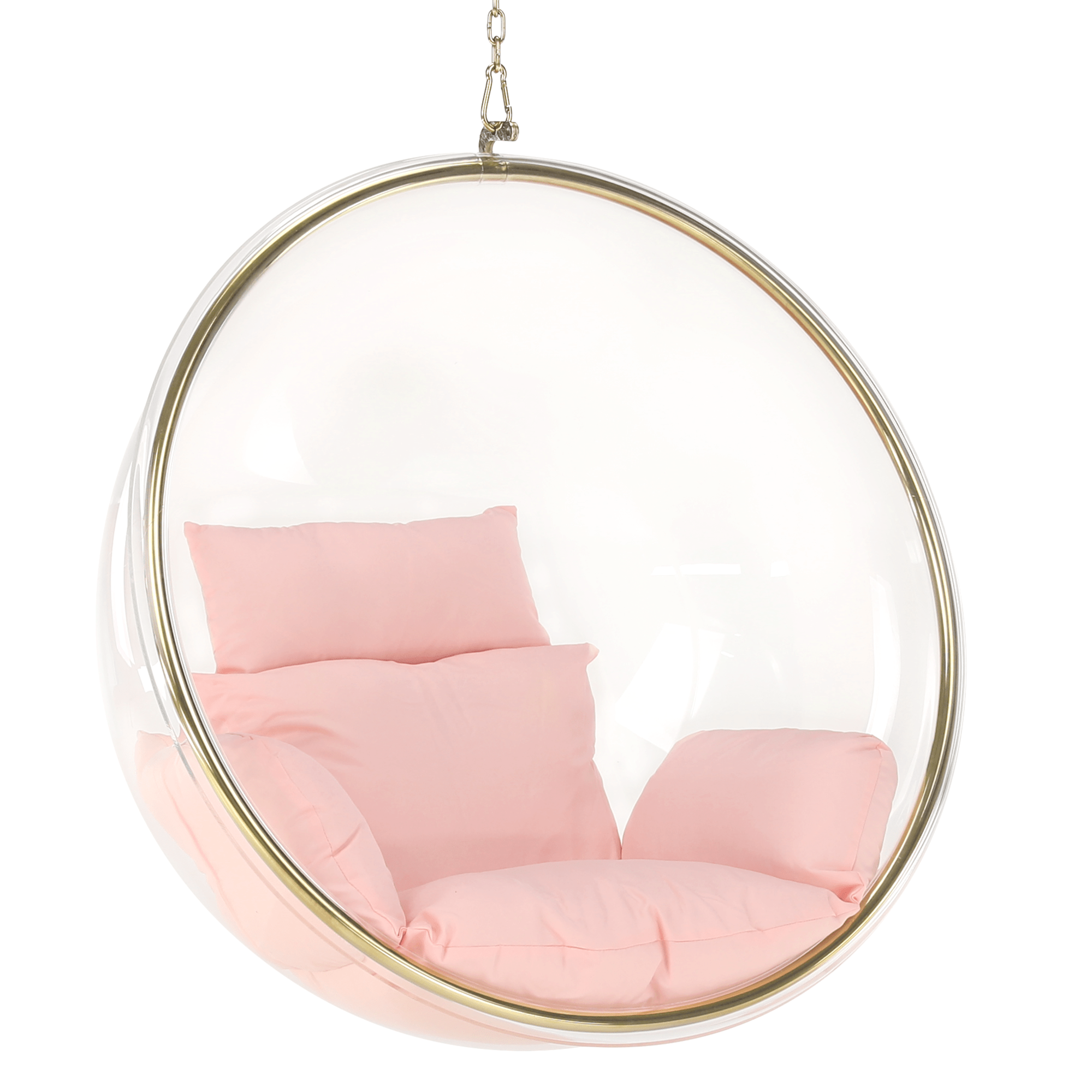 Függő fotel, átlátszó/arany/rózsaszín, BUBBLE TYP 1 (TK)