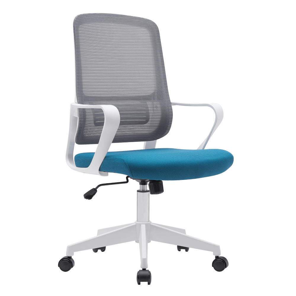 Irodai szék, szürke/petróleumzöld/fehér, SALOMO TYP 1 (TK)